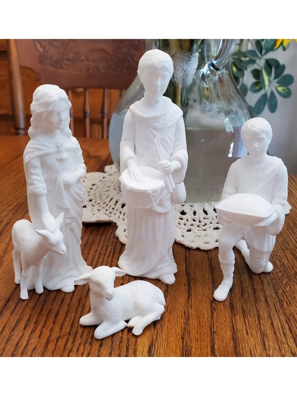 Vtg Lenox White Porceline Nativity